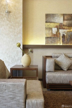 现代风格装修壁纸效果图 小户型客厅装修图