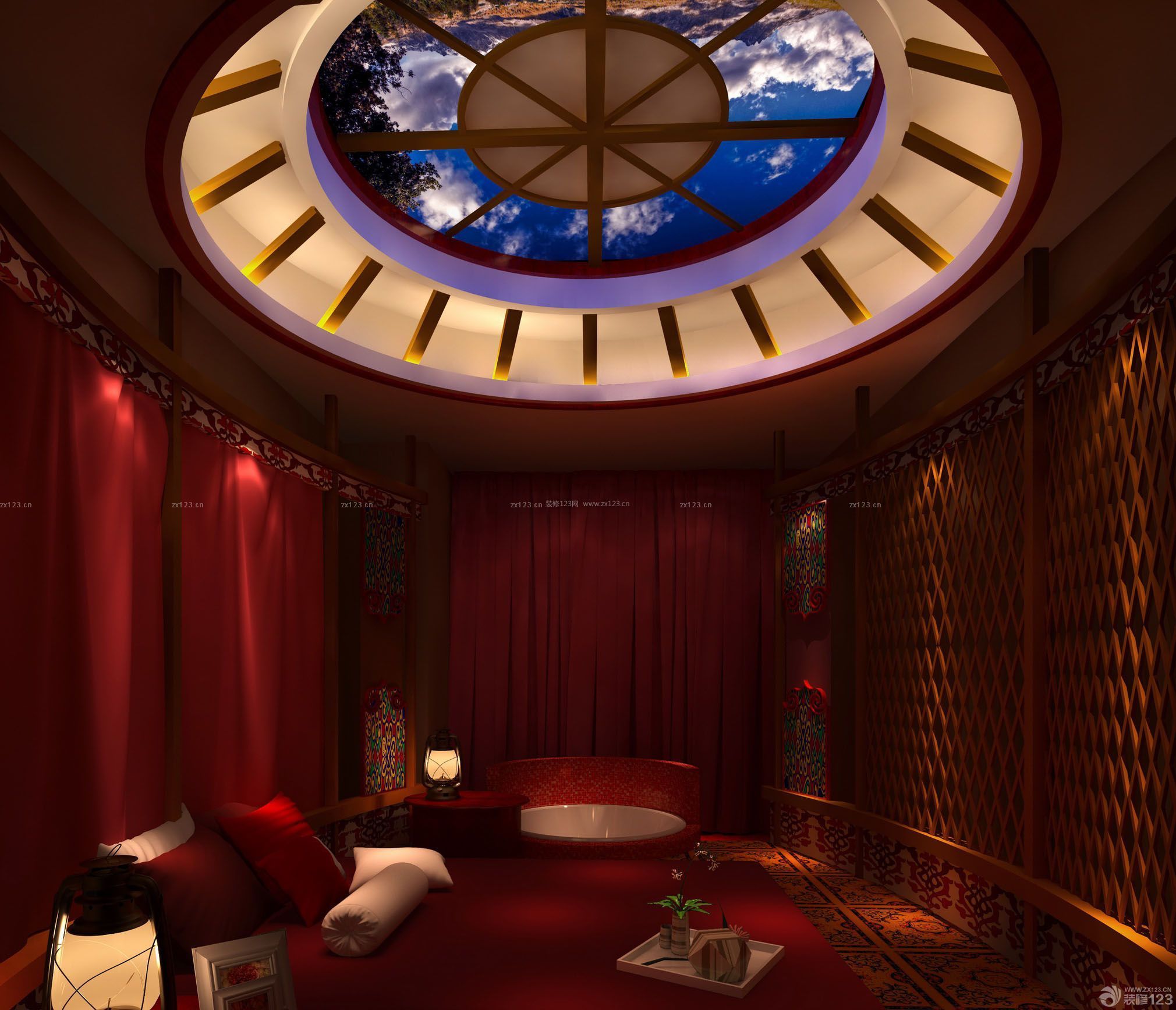 最新主题酒店客房天花板吊顶装修效果图片