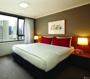 酒店式公寓装修图片 纯色壁纸装修效果图片