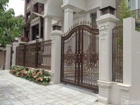 别墅外围墙门柱设计 自建别墅效果图