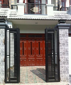 中式风格别墅外围墙门柱设计