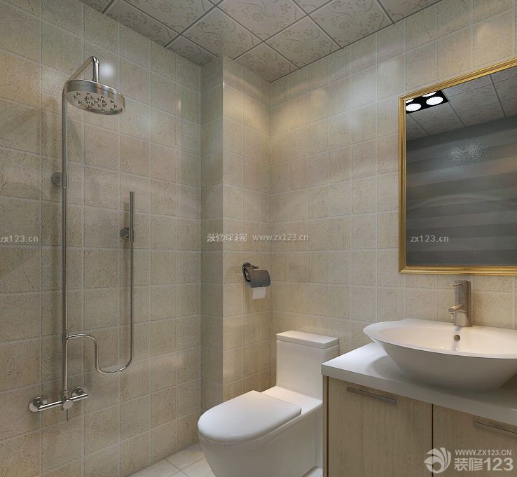 小型酒店卫生间浴室装修效果图