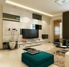 2020简约玻璃电视背景墙图片