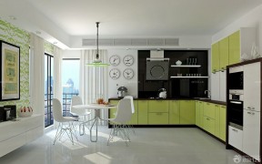 厨房装修效果图大全 绿色橱柜装修效果图片