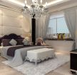 现代欧式风格婚房卧室窗帘图片