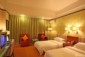 小型酒店客房遮光帘装修效果图片