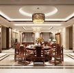 中式酒店餐厅石膏吊顶设计效果图
