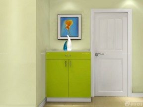 进门鞋柜效果图 绿色橱柜装修效果图片