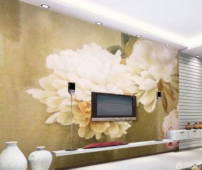 中式装修电视背景壁纸图案 客厅墙面装饰