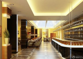 现代欧式风格酒店餐厅石膏吊顶图