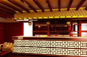 小型酒店吧台效果图 中式风格装修