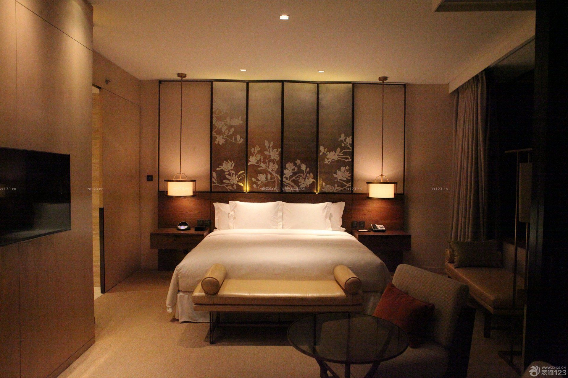 五星级酒店床头背景墙图片