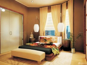 中式卧室半截窗帘效果图 小户型卧室装修
