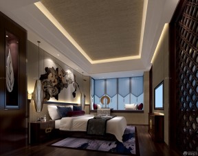 中式卧室半截窗帘效果图 中式家装风格