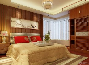 中式卧室半截窗帘效果图 现代中式风格