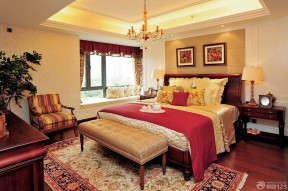 中式卧室半截窗帘效果图 古典装饰