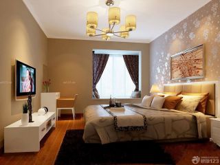 时尚中式家居卧室半截窗帘设计效果图