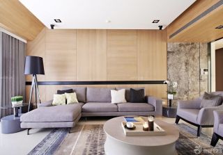 100平方房子现代简约转角沙发装修效果图片