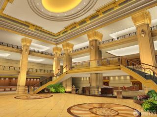 五星级酒店建筑设计大厅楼梯效果图片