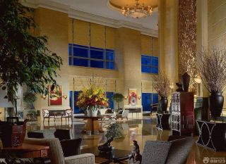 五星级酒店建筑设计大厅室内装饰品摆放效果图
