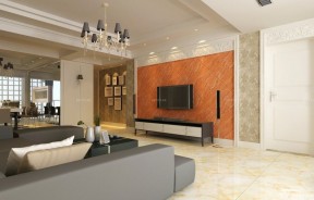 磁砖的电视背景 欧式家装设计效果图