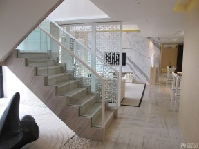 中式玻璃楼梯 别墅楼梯扶手图片