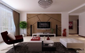 客厅电视背景墙效果图硅藻泥 混搭设计风格