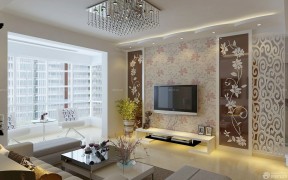 客厅电视背景墙效果图硅藻泥 家装简约设计