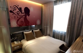 小酒店客房床头背景墙装修效果图片