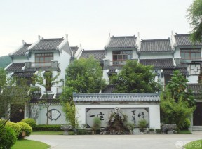 新中式围墙图片 自建别墅效果图