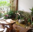 中式阳台创意木质茶几装修效果图片