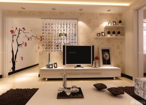 客厅海藻泥电视墙简单装修效果图