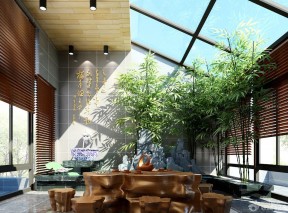 中式阳台创意 阳台花园设计装修效果图片