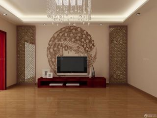 现代简约小户型客厅海藻泥电视墙效果图