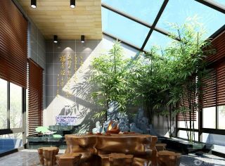2023中式阳台创意花园设计装修效果图片