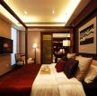 酒店式公寓房间床头背景墙装修设计效果图片
