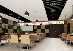西式快餐桌 特色快餐店装修效果图片