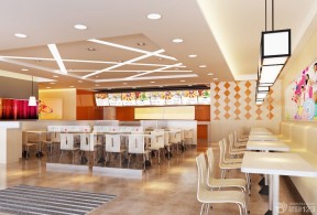 西式快餐桌 快餐店设计装修效果图片