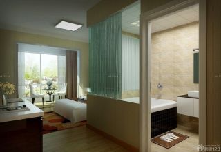 酒店式公寓房间浴室门装修设计图片