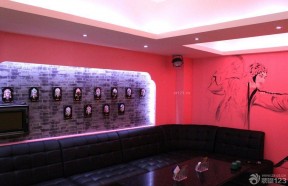 ktv室内设计效果图 背景墙彩绘装修效果图片