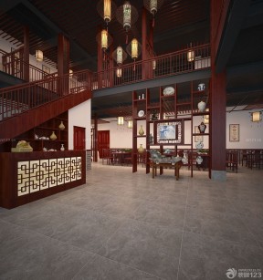 中式风格装修效果图片 饭店大厅装修效果图片