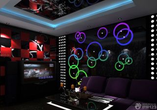 ktv室内电视背景墙设计效果图片