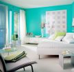两居室现代简约卧室绿色墙面装修效果图片