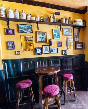 温馨酒吧设计黄色墙面装修效果图片