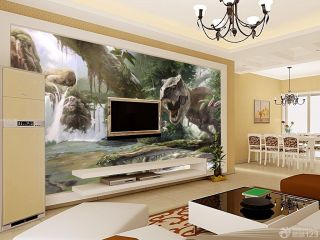 美式家居电视3d背景墙手绘图片大全