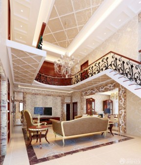 家装欧式复式楼效果图 室内楼梯设计
