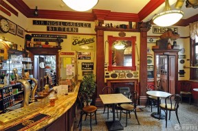 传统美式风格小酒吧吧台装修效果图