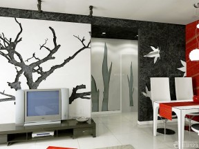硅藻泥电视背景墙装修效果图 创意家居设计图片