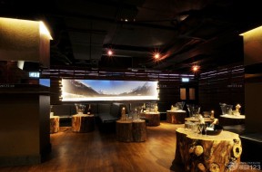 创意酒吧设计个性木质茶几装修效果图片