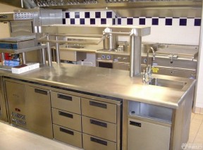 酒店厨房设计效果图 厨房不锈钢台面